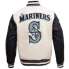 Seattle Mariners Retro Classic Wool & Leather Varsity Jacket – WhiteBlack 1