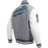 Seattle Mariners Script Tail Wool & Leather Varsity Jacket 1 -