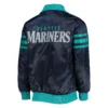 Seattle Mariners The Captain II Satin Varsity Navy Jacket 1