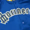 Seattle Mariners Throwback Wordmark Satin Varsity Jacket 2