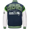 Seattle Seahawks Classic Home Team Satin Varsity Jacket 1