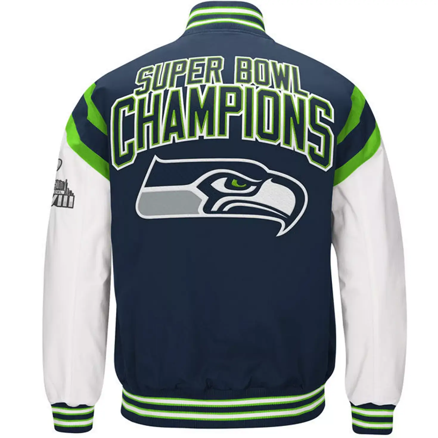 Seattle Seahawks Classic Home Team Satin Varsity Jacket 1