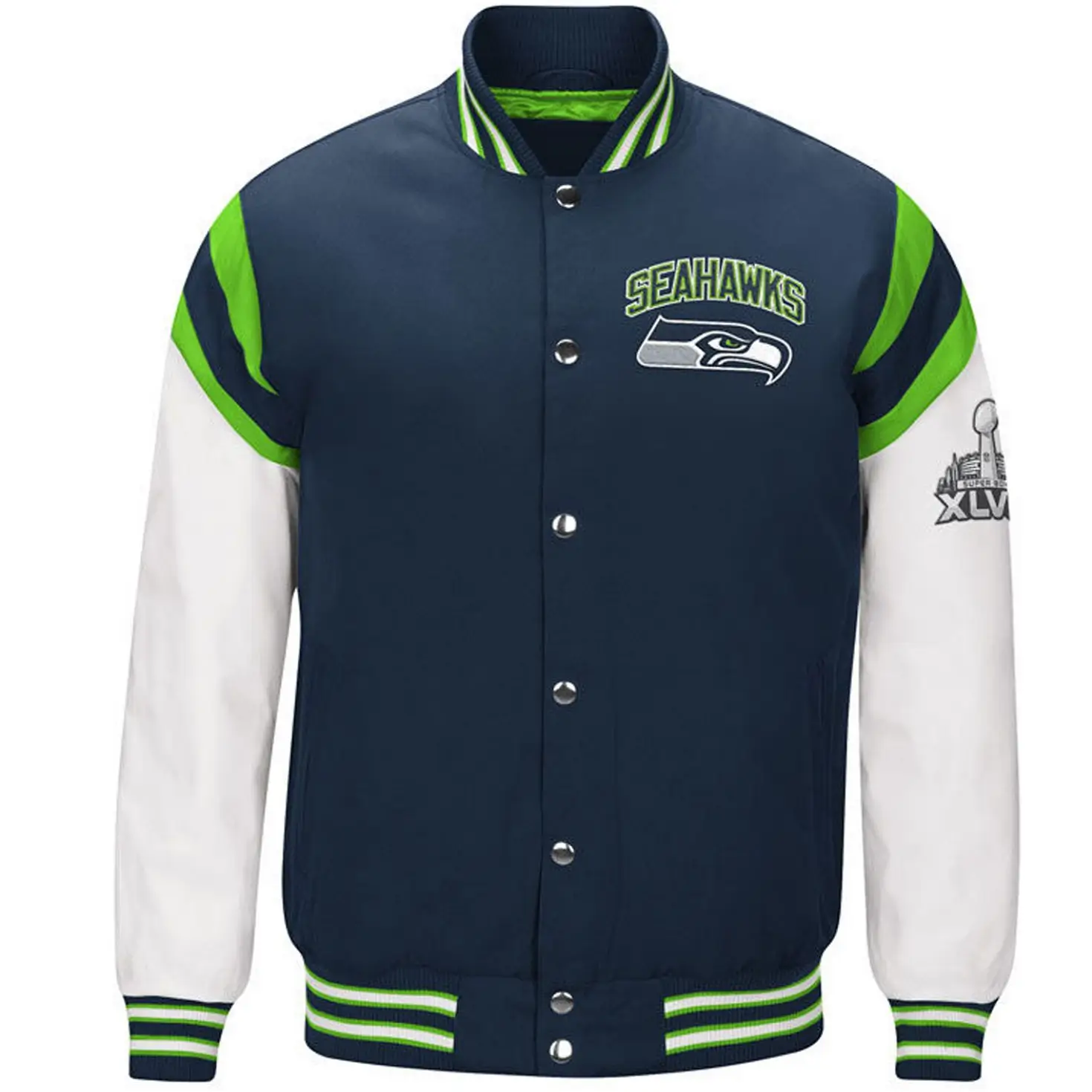 Seattle Seahawks Classic Home Team Satin Varsity Jacket