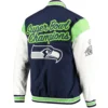 Seattle Seahawks Elite Commemorative G-III Sports by Carl Banks Satin Varsity Jacket 1