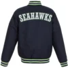 Seattle Seahawks One Color Satin Varsity Jacket 1