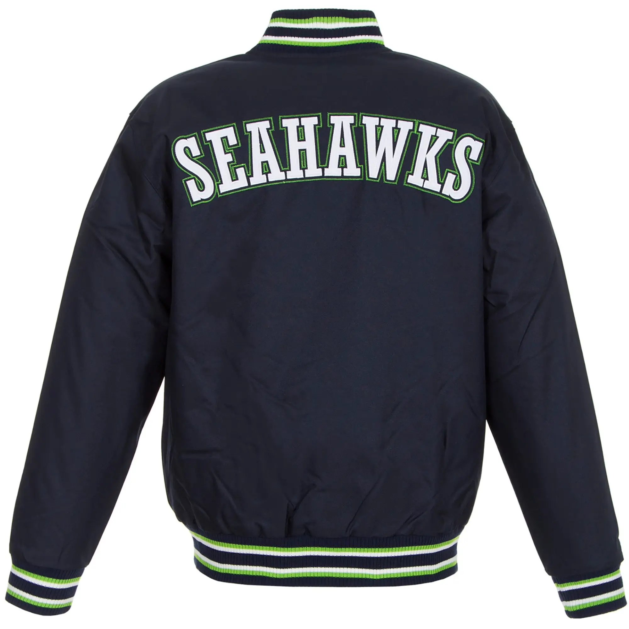 Seattle Seahawks One Color Satin Varsity Jacket 1