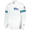 Seattle Seahawks Power Forward Classic Rib Satin Varsity White Jacket