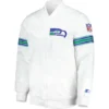 Seattle Seahawks Power Forward Classic White Rib Varsity Jacket