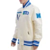 Seattle Seahawks Retro Classic Full-Snap Cream Satin Varsity Jacket 2