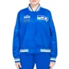 Seattle Seahawks Retro Classic Women’s Blue Satin Varsity Jacket