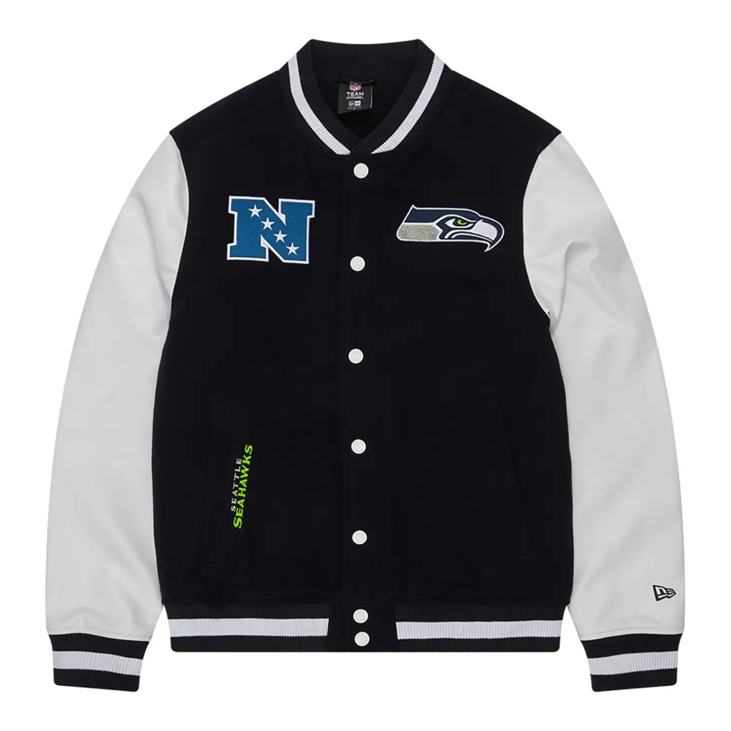 Seattle Seahawks Third Down Wool & Leather Varsity Jacket