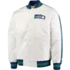 Seattle Seahawks Throwback D-Line White Varsity Jacket