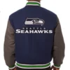 Seattle Seahawks Two Tone Wool Varsity Jacket 1