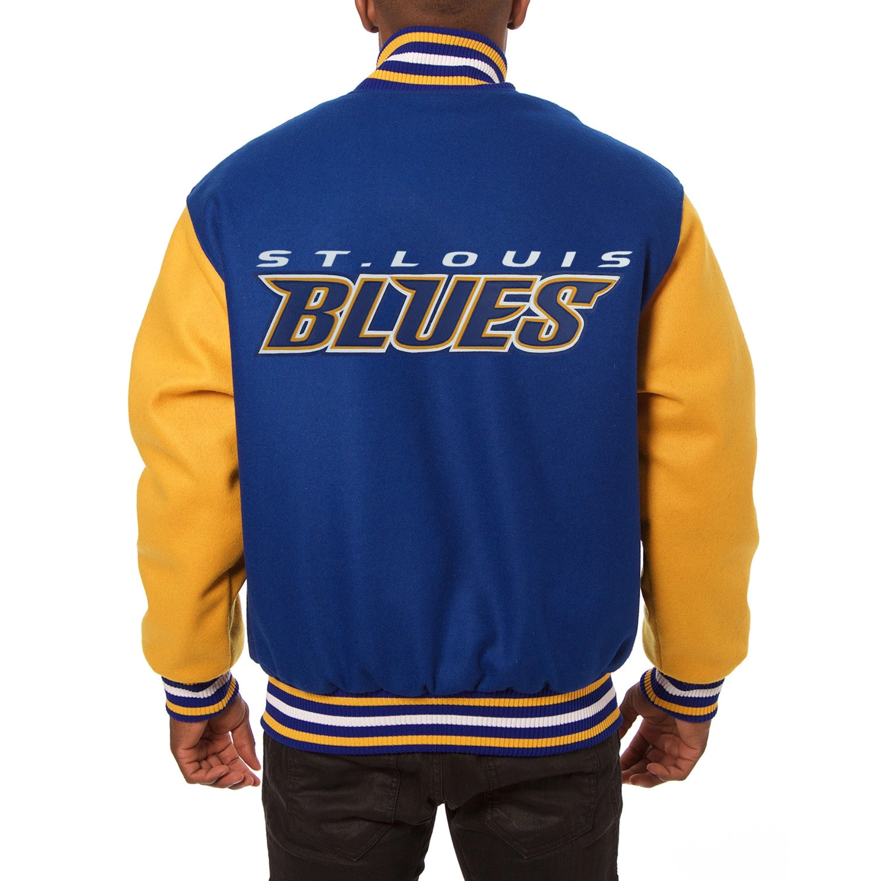 St. Louis Blues Handmade Blue Wool Varsity Jacket 1