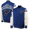 St. Louis Blues Stanley Cup Champions Blue Varsity Jacket 3