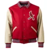St. Louis Cardinals Ebbets 1950 Authentic Red Wool & Leather Varsity Jacket