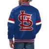 St. Louis Cardinals Home Game Blue Satin Varsity Jacket 1