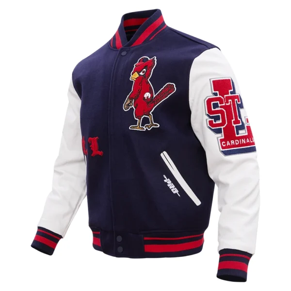 St. Louis Cardinals Logo Old English Wool & Leather Varsity Jacket