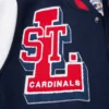 Men's St. Louis Cardinals Mashup Full-Snap Navy Blue Varsity Wool with Leather Jacket