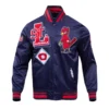 St. Louis Cardinals Mashup Satin Varsity Jacket – Navy 2