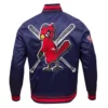 St. Louis Cardinals Mashup Satin Varsity Jacket – Navy 3