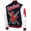 St. Louis Cardinals Mashup Wool & Leather Varsity Jacket – NavyWhite 1