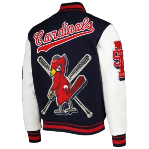 St. Louis Cardinals Mashup Wool & Leather Varsity Jacket – NavyWhite 1