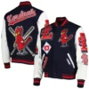 St. Louis Cardinals Mashup Wool & Leather Varsity Jacket – NavyWhite 3