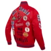 St. Louis Cardinals Old English Full-Snap Red Satin Varsity Jacket 3