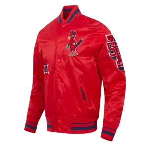 St. Louis Cardinals Old English Red Satin Varsity Jacket