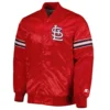 St. Louis Cardinals Pick & Roll Full-Snap Satin Varsity Red Jacket