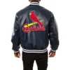St. Louis Cardinals Real Full Leather Varsity Navy Jacket 1