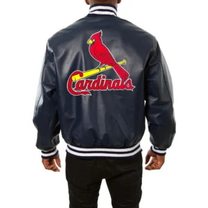 St. Louis Cardinals Real Full Leather Varsity Navy Jacket 1