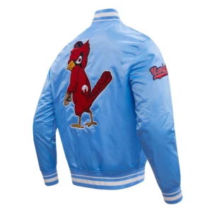 St. Louis Cardinals Retro Classic Blue Satin Varsity Jacket 1