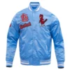 St. Louis Cardinals Retro Classic Blue Satin Varsity Jacket 2