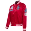 St. Louis Cardinals Retro Classic Women’s Full-Snap Satin Varsity Red Jacket 1