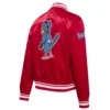 St. Louis Cardinals Retro Classic Women’s Full-Snap Satin Varsity Red Jacket 5
