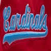 St. Louis Cardinals Retro Classic Women’s Full-Snap Satin Varsity Red Jacket 9