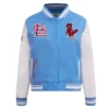 St. Louis Cardinals Retro Classic Women’s Wool & Leather Varsity Jacket – BlueWhite