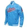 St. Louis Cardinals Script Tail Blue Satin Varsity Jacket