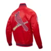 St. Louis Cardinals Script Tail Red Satin Varsity Jacket 1