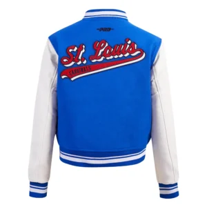 St. Louis Cardinals Script Tail Women’s Wool & Leather Varsity Jacket 4