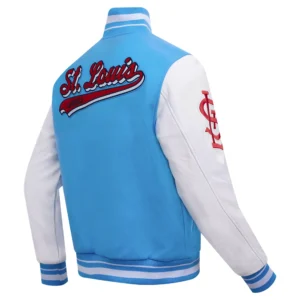 St. Louis Cardinals Script Tail Wool & Leather Varsity Jacket – BlueWhite 1 - Copy