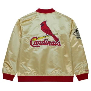 St. Louis Cardinals Team OG 2.0 Satin Full-Zip Varsity Gold Jacket 1