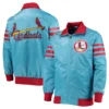 St. Louis Cardinals The Captain III Satin Varsity Blue Jacket 3