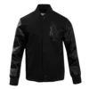 St. Louis Cardinals Triple Black Wool & Leather Varsity Jacket – Black 2