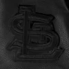 St. Louis Cardinals Triple Black Wool & Leather Varsity Jacket – Black 5
