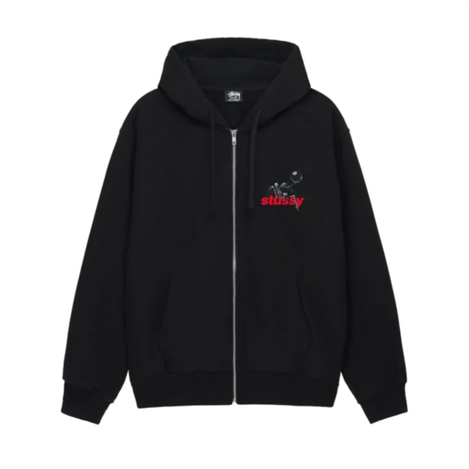 Stussy 8 Ball Apocalypse Zip Black Hoodie
