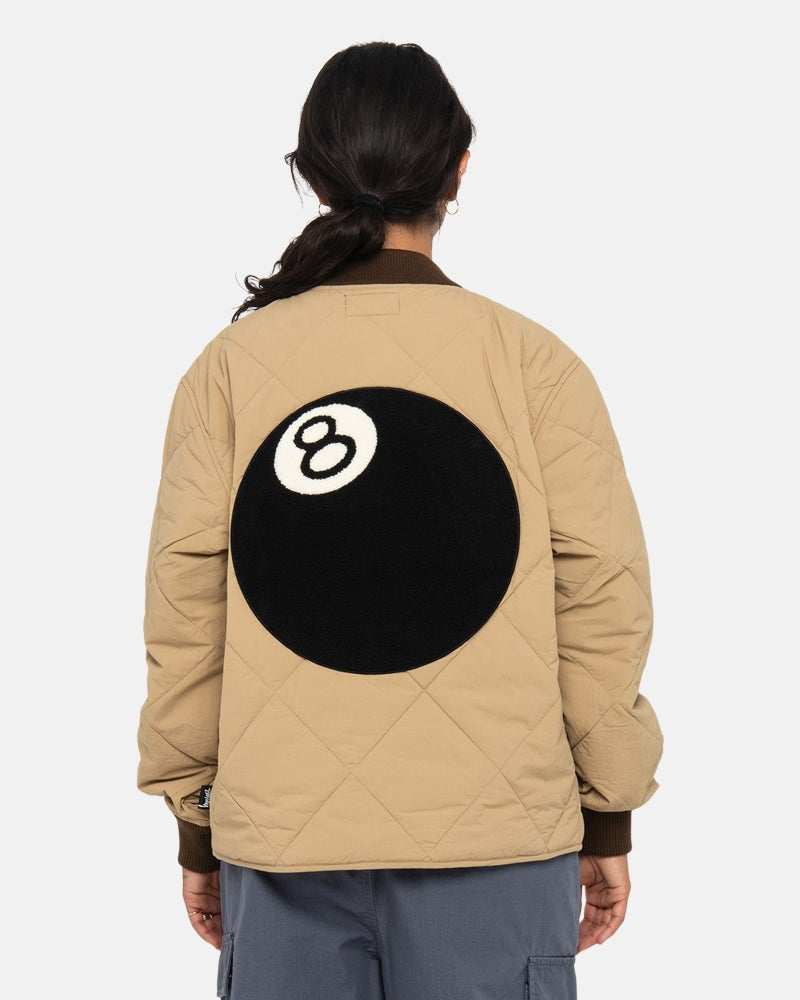 Stussy 8 Ball Brown Quilted Liner Jacket 1