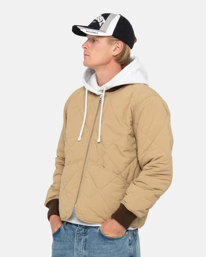 Stussy 8 Ball Brown Quilted Liner Jacket 2
